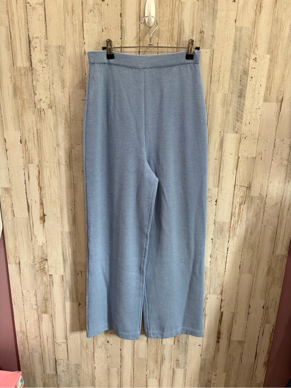 St. John Collection by Marie Gray Santana Knit Blue Wide Leg Pull-On Pants 6